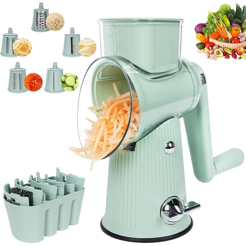 Rotary Cheese Grater Hand Crank Vegetable Slicer Multifunction Kitchen Mandoline 5