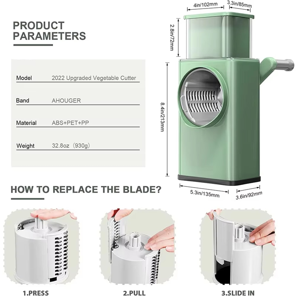 Rotary Cheese Grater Vegetable Slicer Hand Crank Kitchen Tool 4