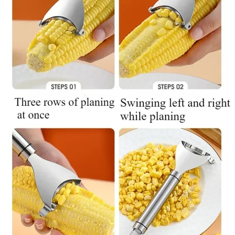 Premium Stainless Steel Manual Corn Stripper Corn Peeler Efficient Corn Kernels Remover Kitchen To 6