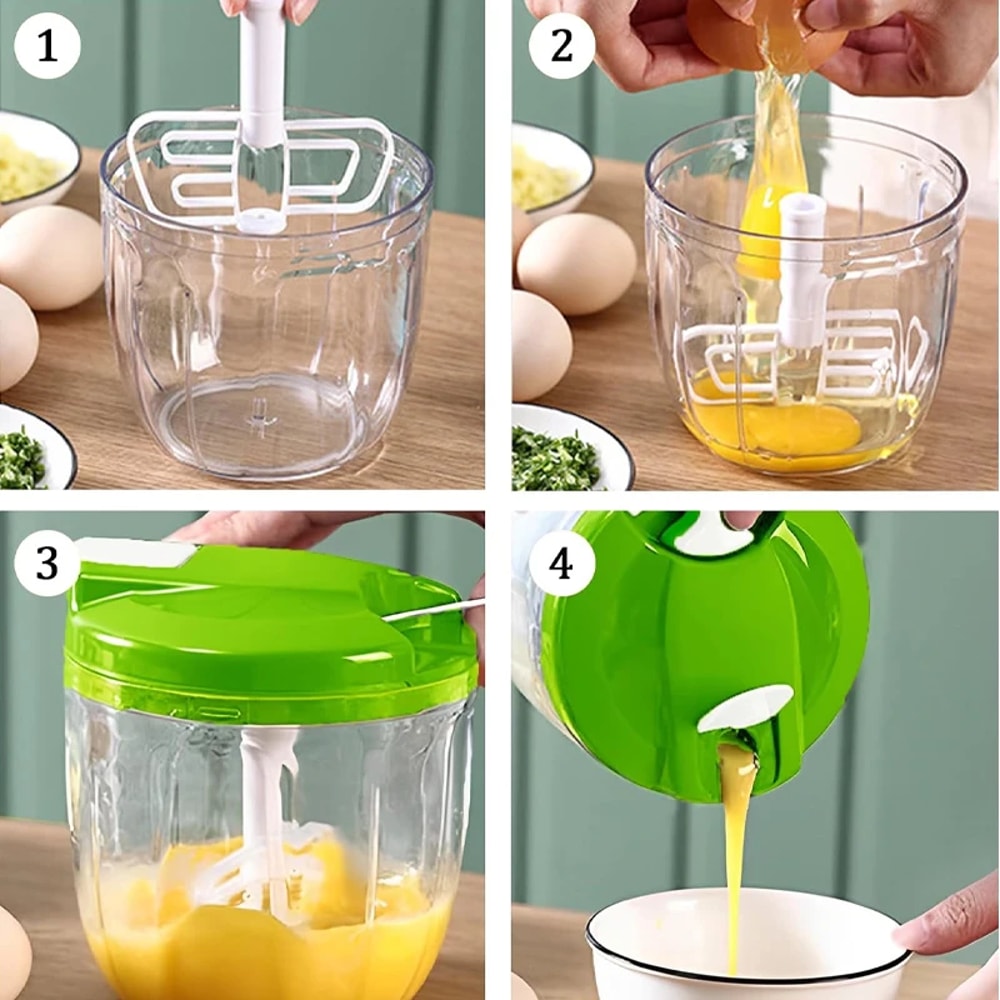 Hand Pull Food Chopper Manual Vegetable Mincer Garlic Chopper For Onion Meat Herbs 6