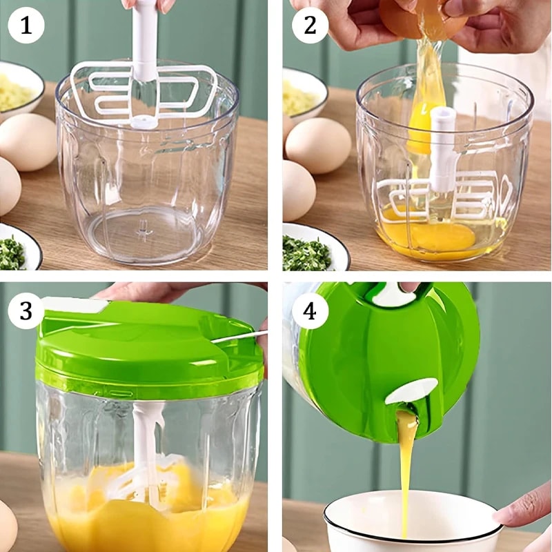 Hand Pull Food Chopper Manual Vegetable Mincer Garlic Chopper For Onion Meat Herbs 6