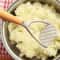 Wooden Handle Potato Masher Manual Potato Ricer Aluminum Potato Press For Fluffy Mashed Potatoes 6