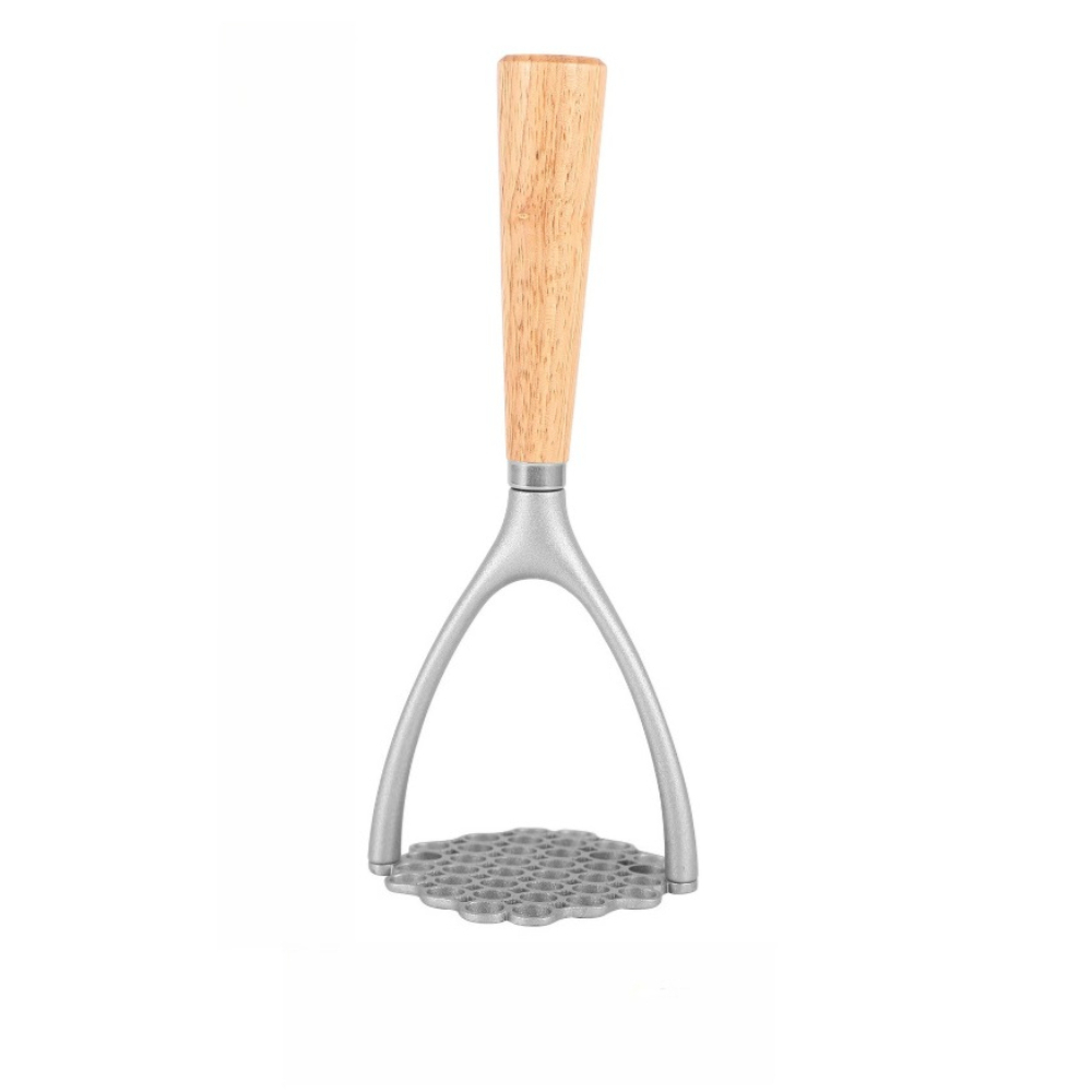 Wooden Handle Potato Masher Manual Potato Ricer Aluminum Potato Press For Fluffy Mashed Potatoes 0