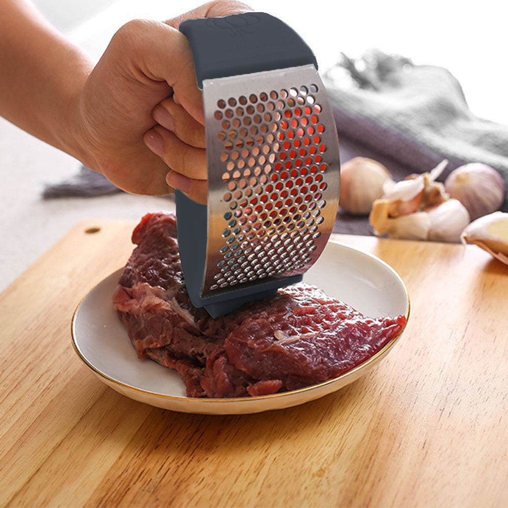 Premium Stainless Steel Garlic Press Rocker Easy Kitchen Garlic Mincer 4