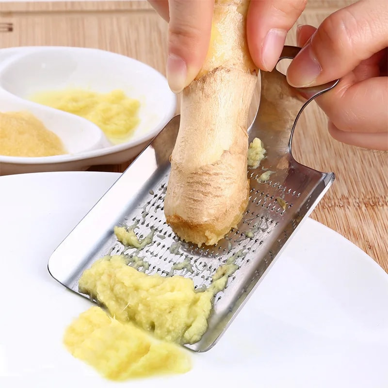 Garlic Press Ginger Grater Tool With Wasabi Crusher Handle 3