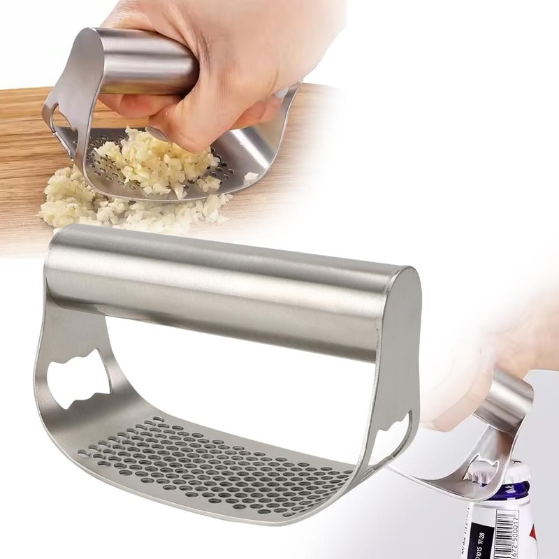 Stainless Steel Garlic Press Rocker High Efficiency Garlic Mincer Crusher Kitchen Tool 1