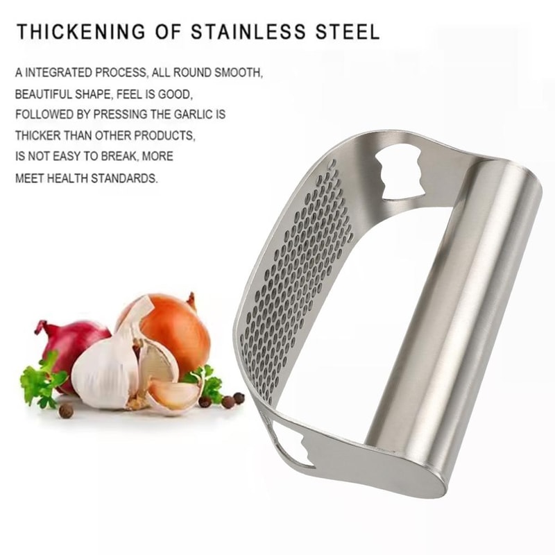 Stainless Steel Garlic Press Rocker High Efficiency Garlic Mincer Crusher Kitchen Tool 2