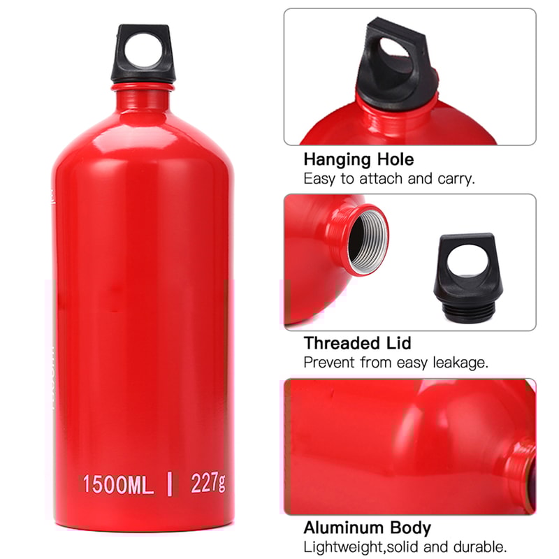 Heavy Duty Aluminum Fuel Bottle Leak Proof Camping Fuel Container For Hiking Outdoor Adventures 3