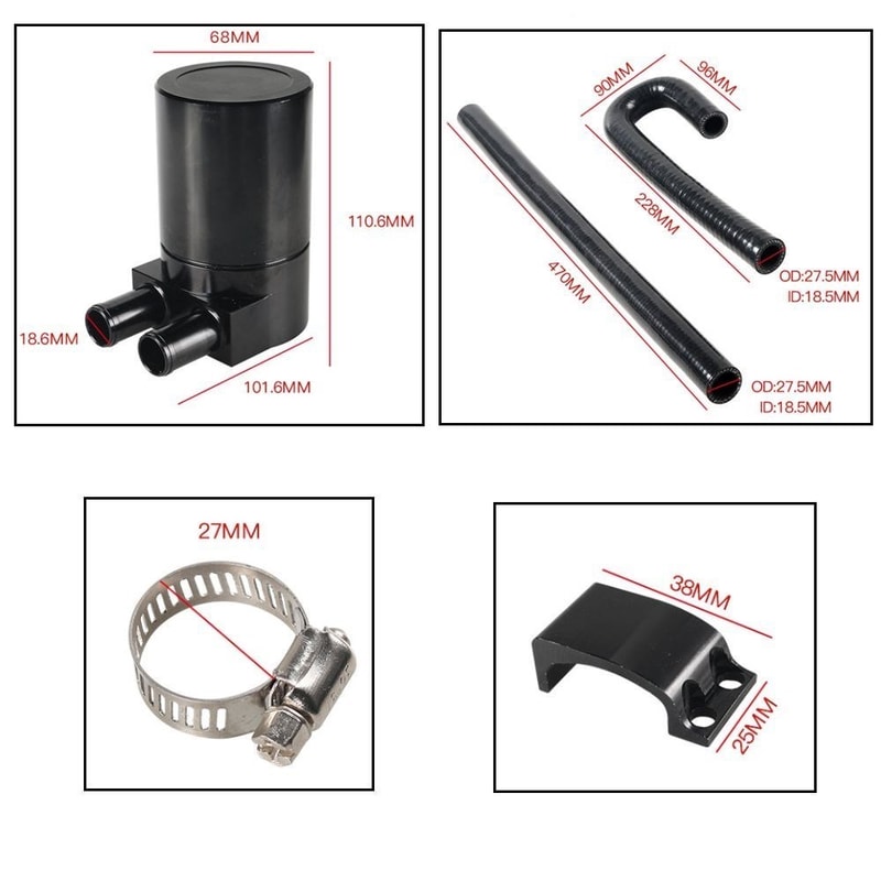 Aluminum Oil Catch Can With Silicone Radiator Hose High Performance Engine Protection 1