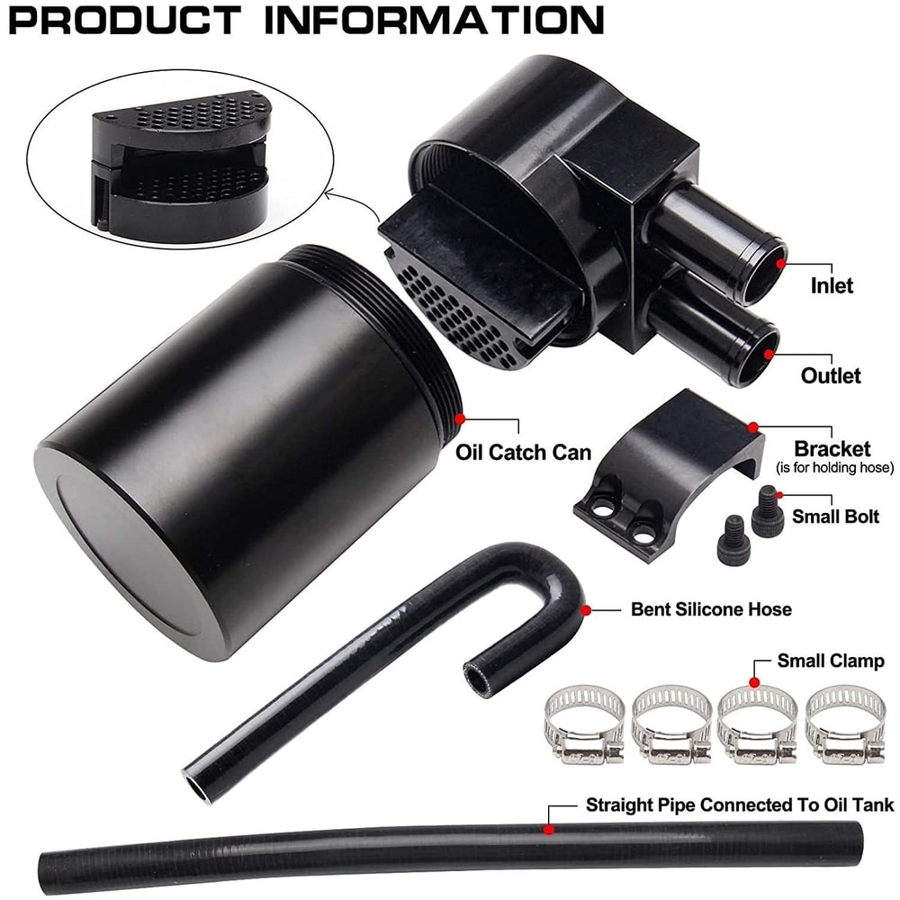 Aluminum Oil Catch Can With Silicone Radiator Hose High Performance Engine Protection 2