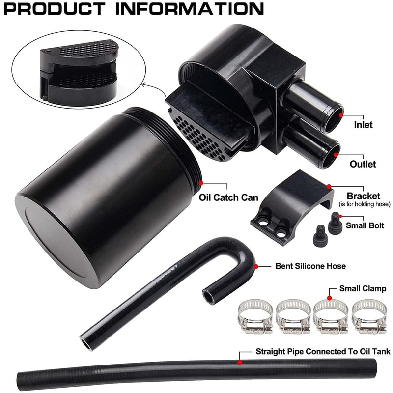 Aluminum Oil Catch Can With Silicone Radiator Hose High Performance Engine Protection 2