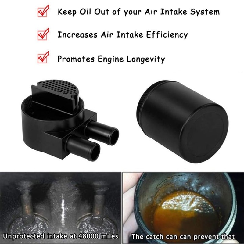 Aluminum Oil Catch Can With Silicone Radiator Hose High Performance Engine Protection 4