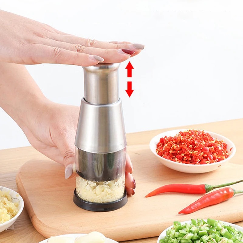 Manual Garlic Press Vegetable Chopper Easy Efficient Meal Prep Tool 4