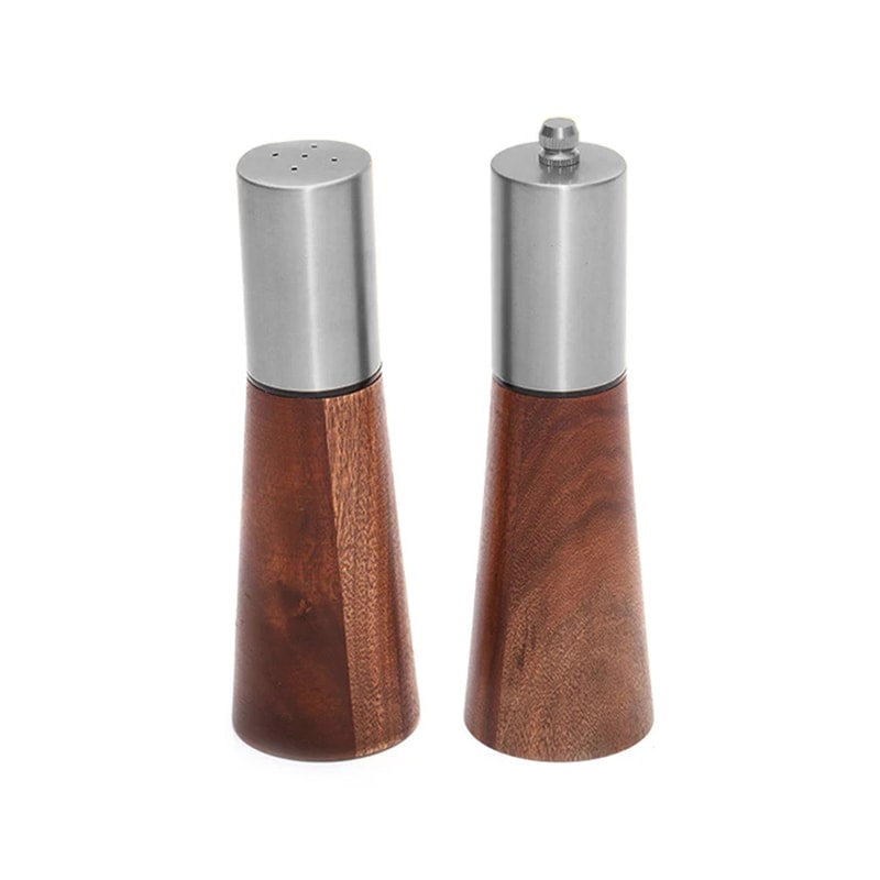 Wooden Pepper Grinder Salt Shaker Set Ceramic Core Manual Spice Mill For Fresh Flavoring 7