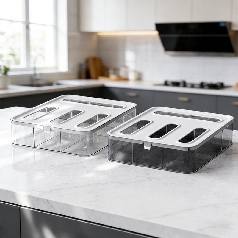 Compact Kitchen Storage Organizer Box Reusable Food Storage Container For Pantry Home Organization 5