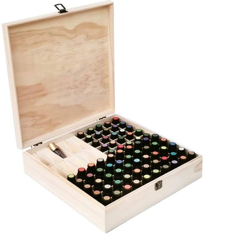 Wooden Essential Oil Storage Box With Custom Logo Large Capacity Wooden Essential Oil Organizer 2