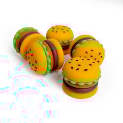 portable silicone wax container hamburger shape wax storage box