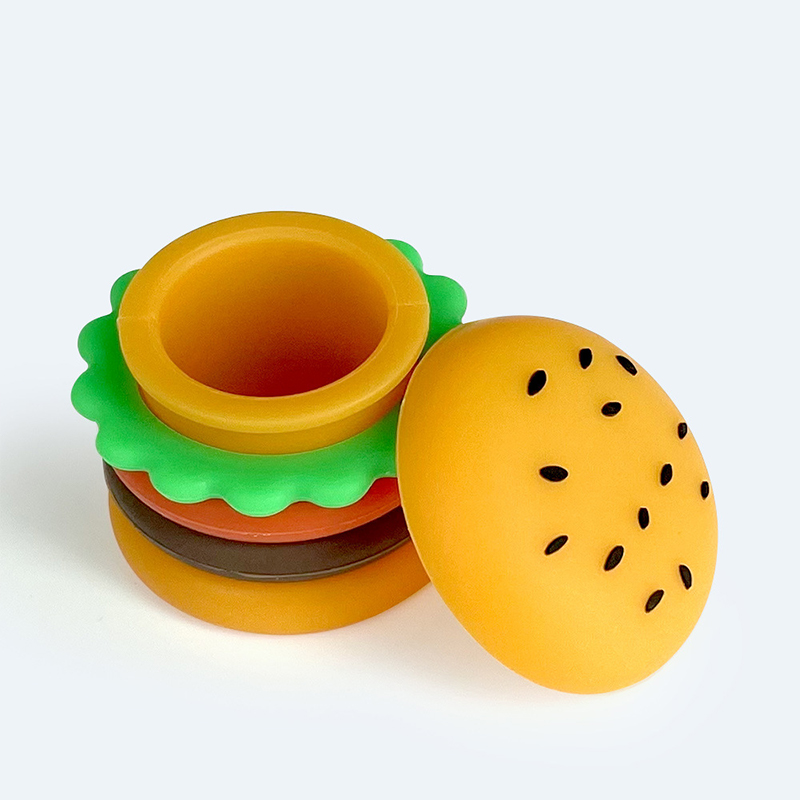 Portable Silicone Wax Container Hamburger Shape Wax Storage Box 1