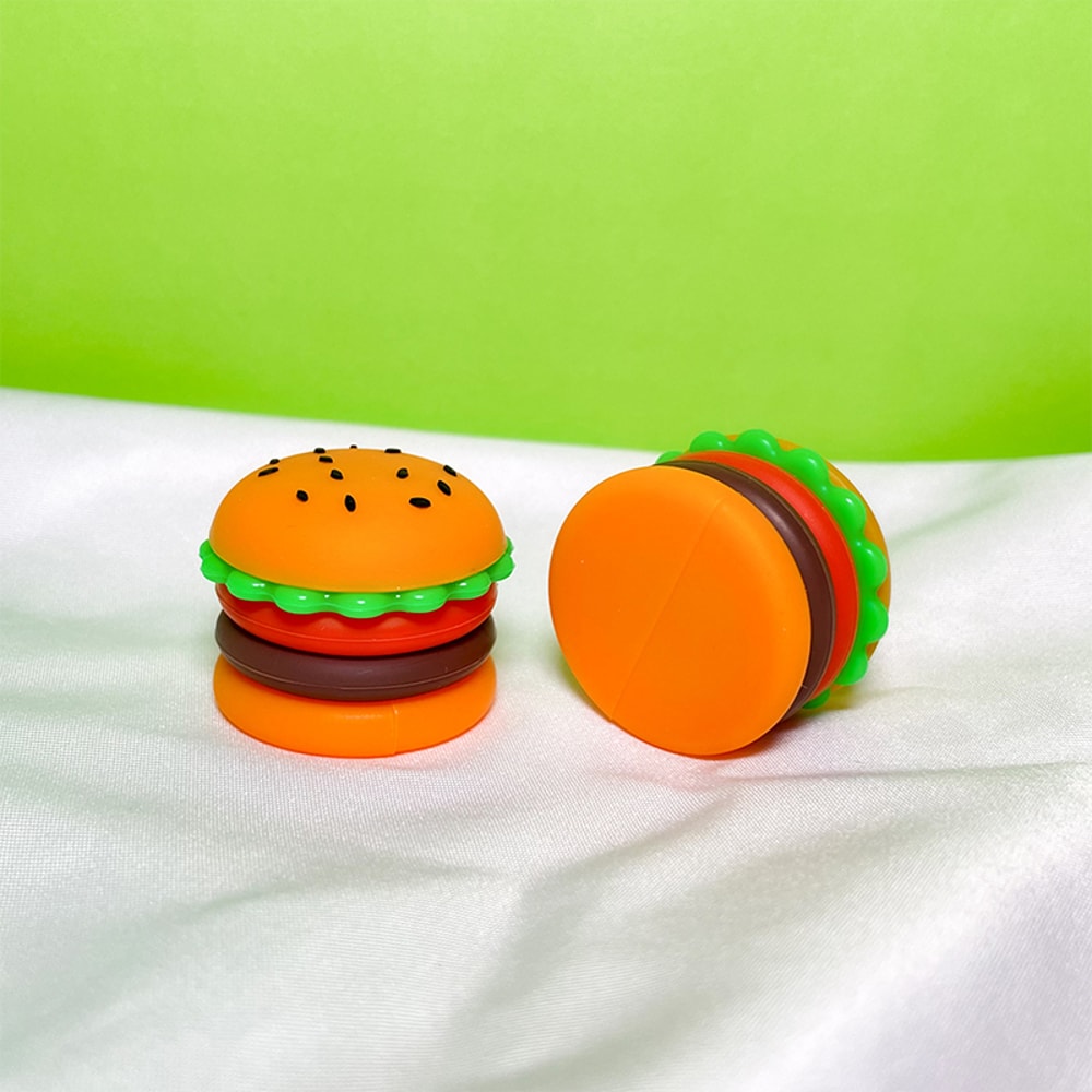 Portable Silicone Wax Container Hamburger Shape Wax Storage Box 6