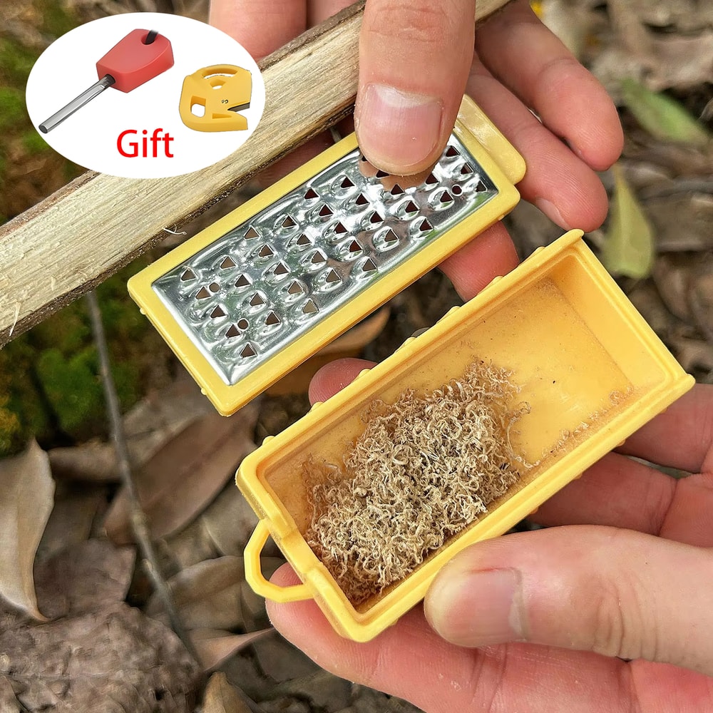 ShineTrip Outdoor Fire Starter Set Portable EDC Survival Fire Starter With Durable Tinder Maker Too 3