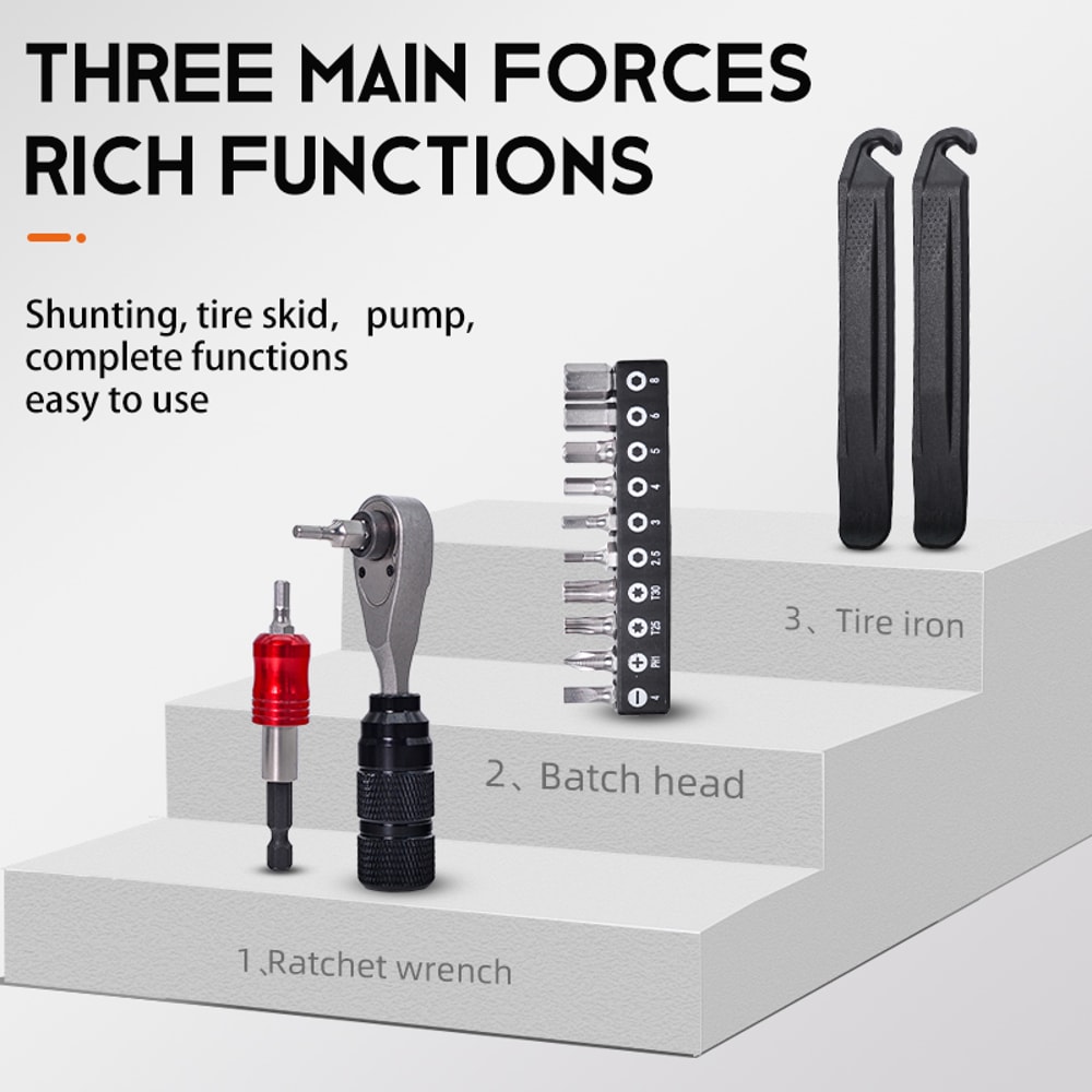 All In One Portable Bike Tool Kit Set Compact Bicycle Repair Kit With Storage Bag For MTB Road Cyc 2