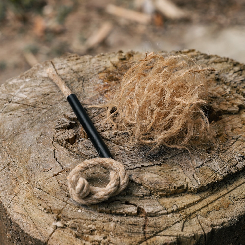 Vintage Camping Tinder Tube Fire Starter With Waxed Jute Rope Durable Camping Fire Starter Rope Su 2