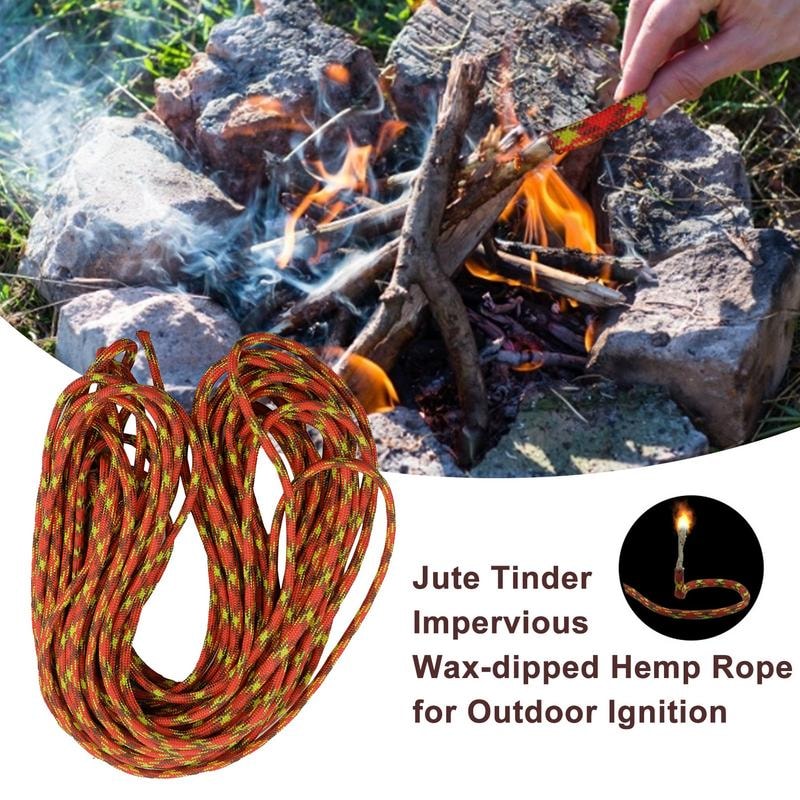 Wax Dipped Tinder Rope Ultimate Camping Fire Starter Survival Fire Rope 5