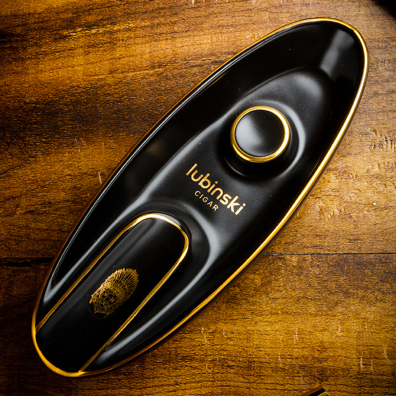 Luxury Travel Cigar Gift Set With Windproof Lighter Set Precision Cutter Ceramic Ashtray Elegant C 4