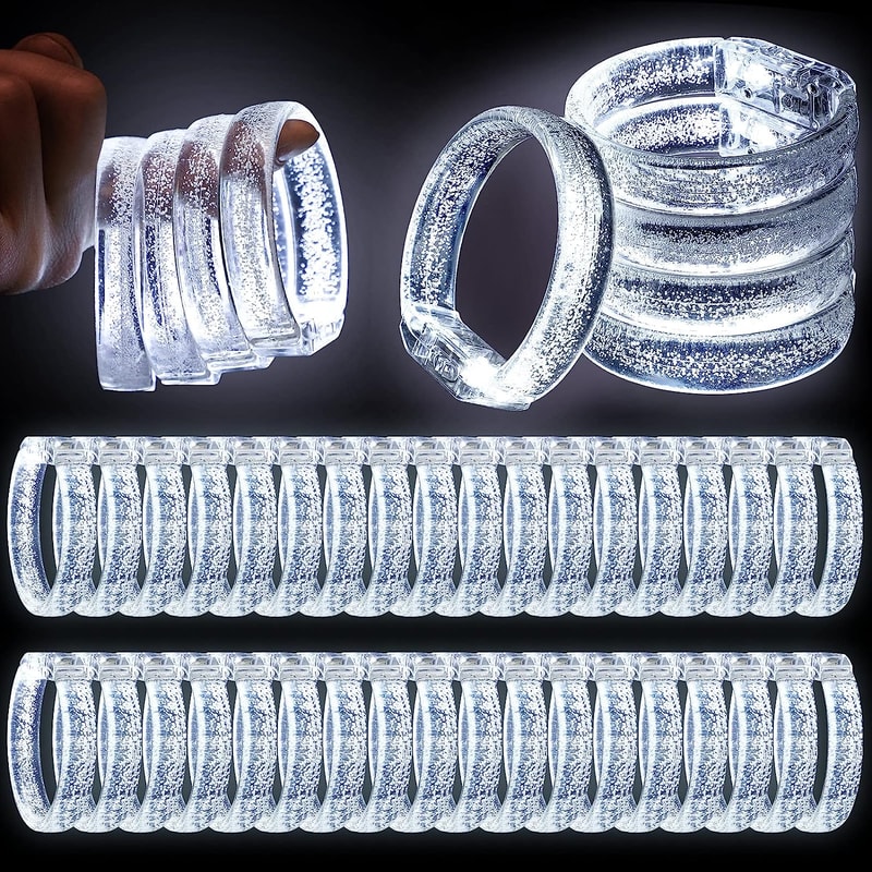 Party LED Light Up Bracelets White Glow Bracelets & Luminous Wristbands for Events