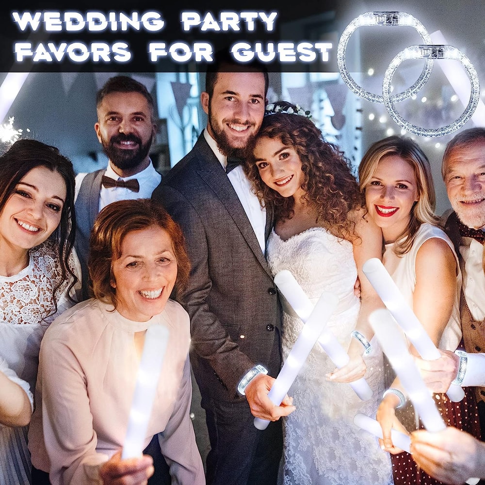 Party LED Light Up Bracelets White Glow Bracelets & Luminous Wristbands for Events