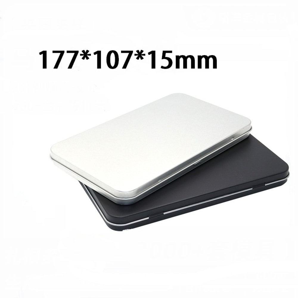 Rectangular Metal Cosmetic Storage Box With Hinged Lid Desk Brush Accessory Organizer 2