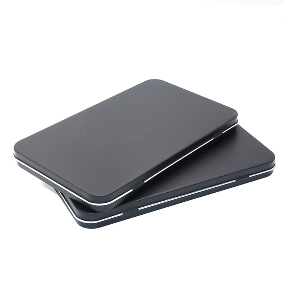 Rectangular Metal Cosmetic Storage Box With Hinged Lid Desk Brush Accessory Organizer 5