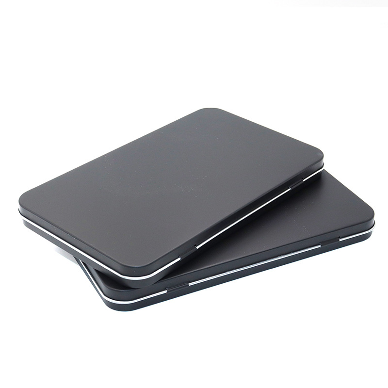 Rectangular Metal Cosmetic Storage Box With Hinged Lid Desk Brush Accessory Organizer 5