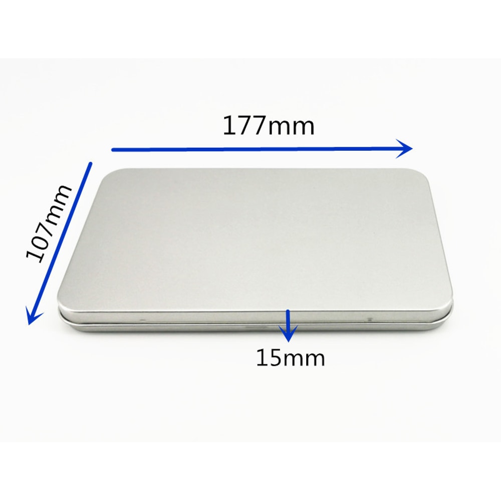 Rectangular Metal Cosmetic Storage Box With Hinged Lid Desk Brush Accessory Organizer 4