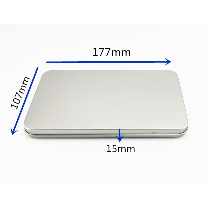 Rectangular Metal Cosmetic Storage Box With Hinged Lid Desk Brush Accessory Organizer 4