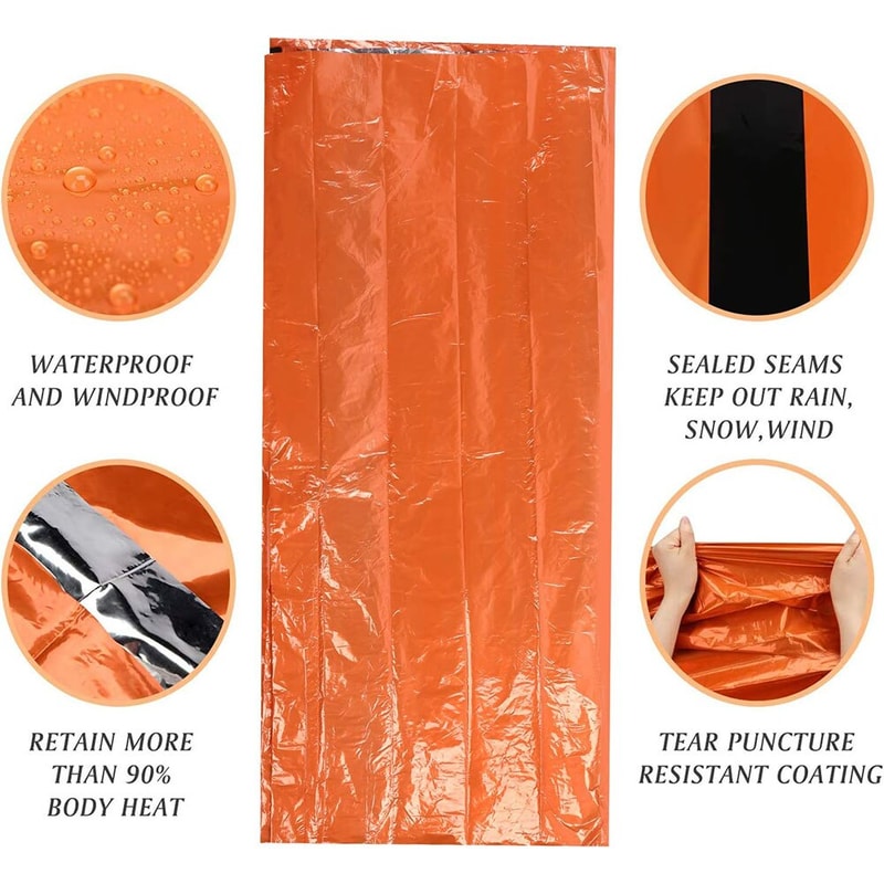 All Weather Mylar Emergency Sleeping Bag Waterproof Survival Lightweight Camping Gear 3