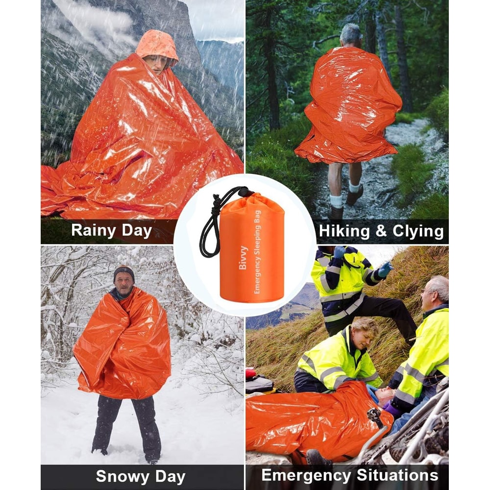 All Weather Mylar Emergency Sleeping Bag Waterproof Survival Lightweight Camping Gear 6