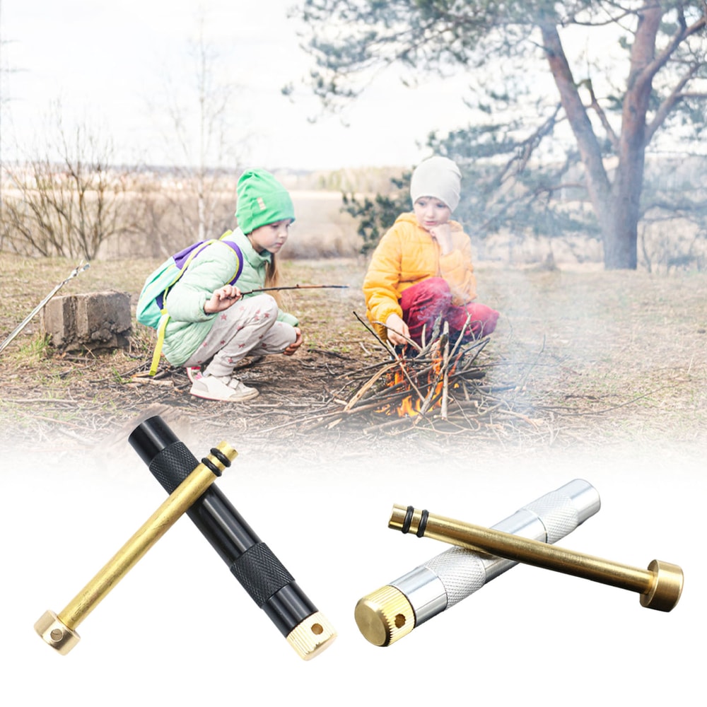 Portable Fire Starter Tube Metal Camping Fire Starter Survival Gear Tool 2