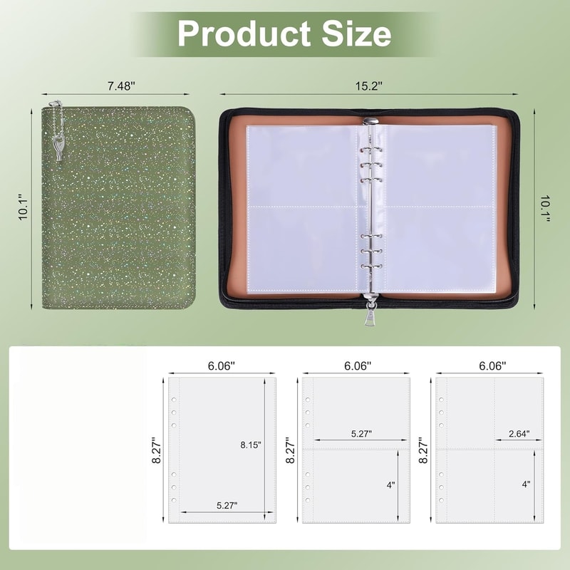 PU Leather Sticker Book Sticker Storage Binder Album With Pockets 8