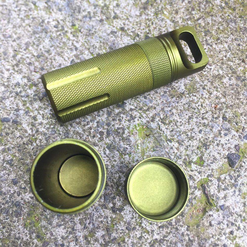 Outdoor Waterproof EDC Capsule Heavy Duty Aluminum Survival Bottle Airtight Pill Case 1