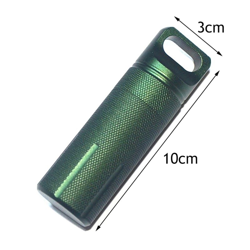 Outdoor Waterproof EDC Capsule Heavy Duty Aluminum Survival Bottle Airtight Pill Case 4