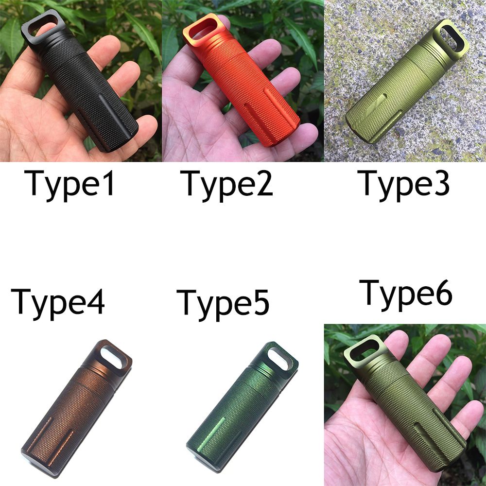 Outdoor Waterproof EDC Capsule Heavy Duty Aluminum Survival Bottle Airtight Pill Case 5