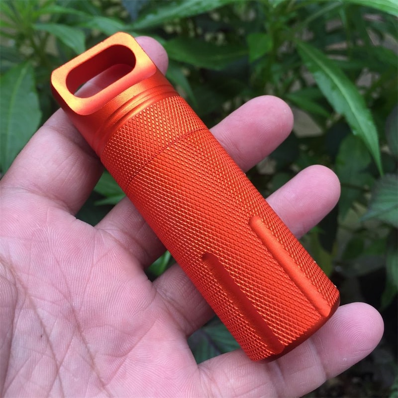 Outdoor Waterproof EDC Capsule Heavy Duty Aluminum Survival Bottle Airtight Pill Case 9