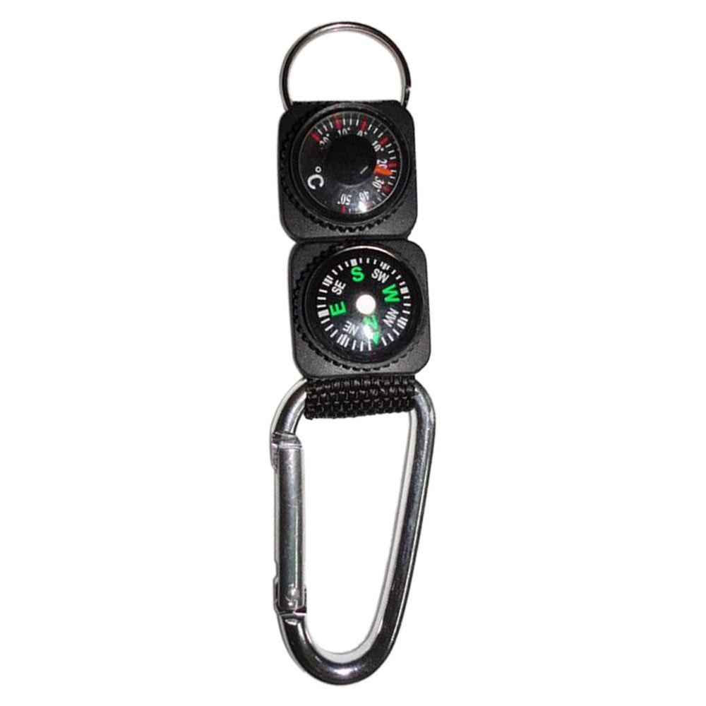 All In One Carabiner Compass Tool With Thermometer Keychain Outdoor Multifunction Clip 1