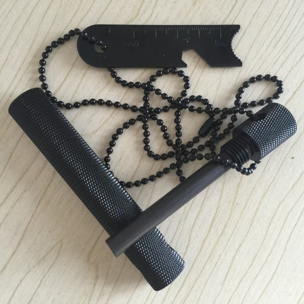 Magnesium Fire Starter With Compass Outdoor Survival Fire Starter Tool 0