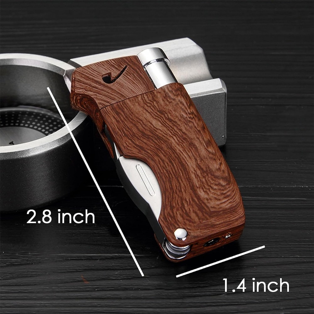 Premium Pipe Lighter With Cleaning Tools Butane Lighter For Smokers Mens Gift 4