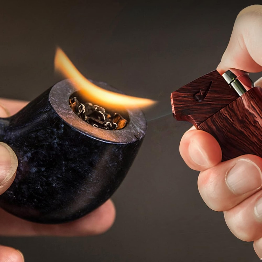 Premium Pipe Lighter With Cleaning Tools Butane Lighter For Smokers Mens Gift 1