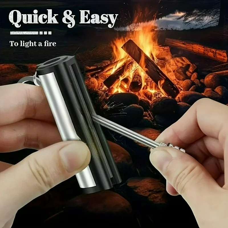 Outdoor Survival Lighter Portable Flint Metal Match For Camping Emergency 1