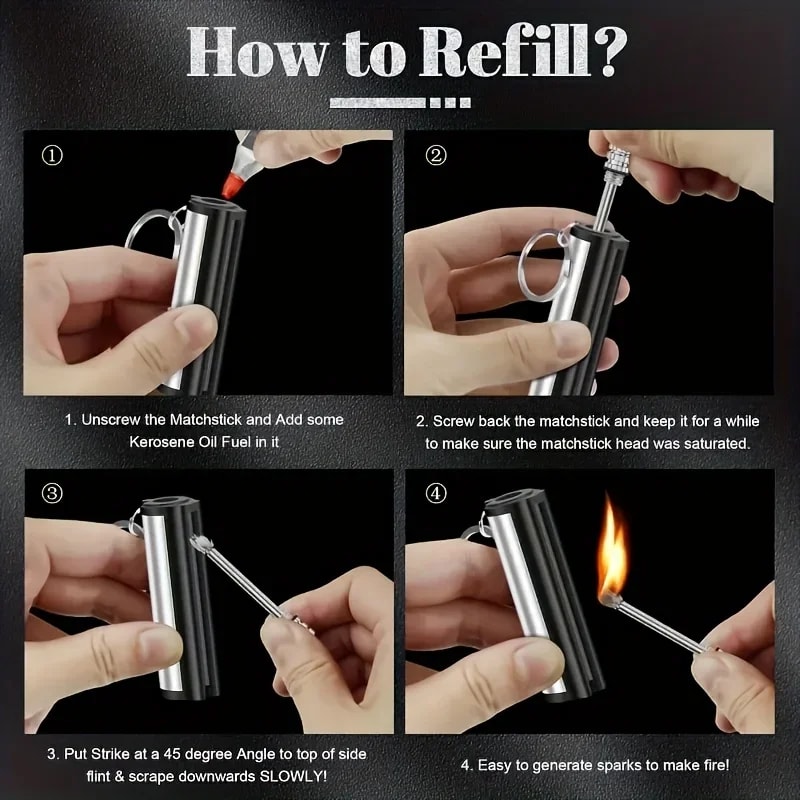 Outdoor Survival Lighter Portable Flint Metal Match For Camping Emergency 5