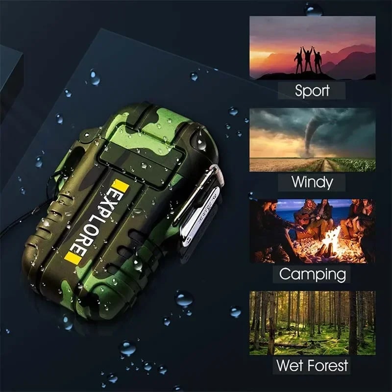 Windproof Dual Arc Plasma Lighter USB Rechargeable Waterproof 4